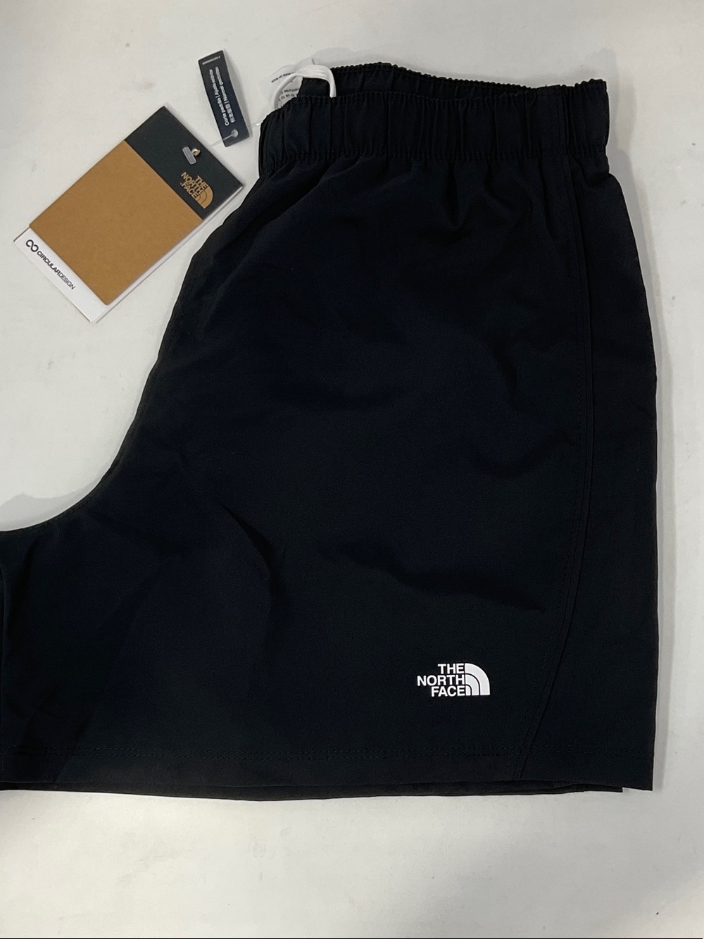 The North Face Black Athletic Shorts with White Logo Patch